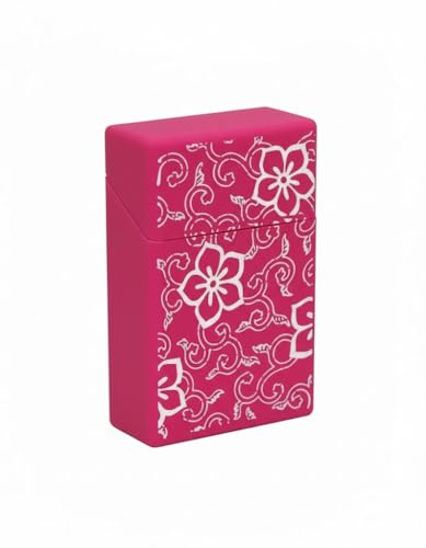 Silicone Cigarette Case Pack Box Cover Cig Holder King Size Cigarettes Pink Flowers Design Novelty Gifts for Her Accessory BestWayDigital