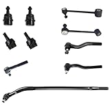 10PC Rear Sway Bar + Rear Outer Drag Link + Front Tie Rods + Front Lower Upper Ball Joint FITS for Jeep Wrangler 2007-2017/ Wrangler JK 2018, DS300005 ES3624 ES800593 ES800594 K3134 K3185 K6700