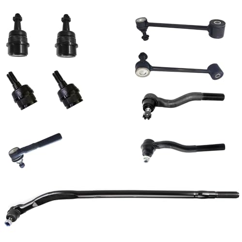 10PC Rear Sway Bar + Rear Outer Drag Link + Front Tie Rods + Front Lower Upper Ball Joint FITS for Jeep Wrangler 2007-2017/ Wrangler JK 2018, DS300005 ES3624 ES800593 ES800594 K3134 K3185 K6700
