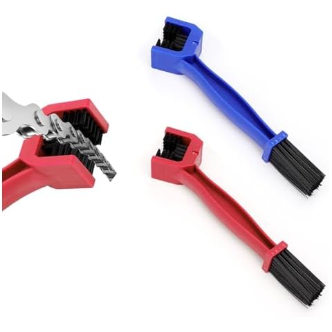 Ziciner 2 PCS Bike or Motorcycle Chain Washer, Motorcycle Chain Gear Dirt Clean Brushes, Universal Bicycle Chain Cleaning Brush Tool for Mountain Bike Heavy Duty Motorcycle (1 Red+ 1 Blue) Cover