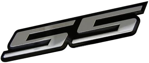 SS Super Sport SILVER on BLACK Highly Polished Aluminum Silver Chrome Car Truck Engine Swap Badge Emblem for General Motors 454 S10 Cameo Xtreme Force Hugger Colorado Xtreme SSR Silverado Intimidator Trail Blazer Malibu Opala Acadian Caprice Lumina Astra Corsa Meriva