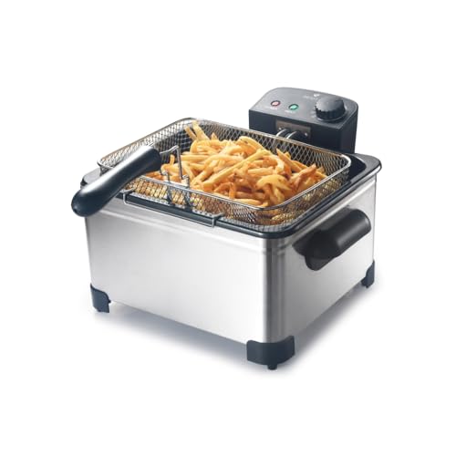 SENYA Friteuse électrique cuve amovible inox 5L, grande...