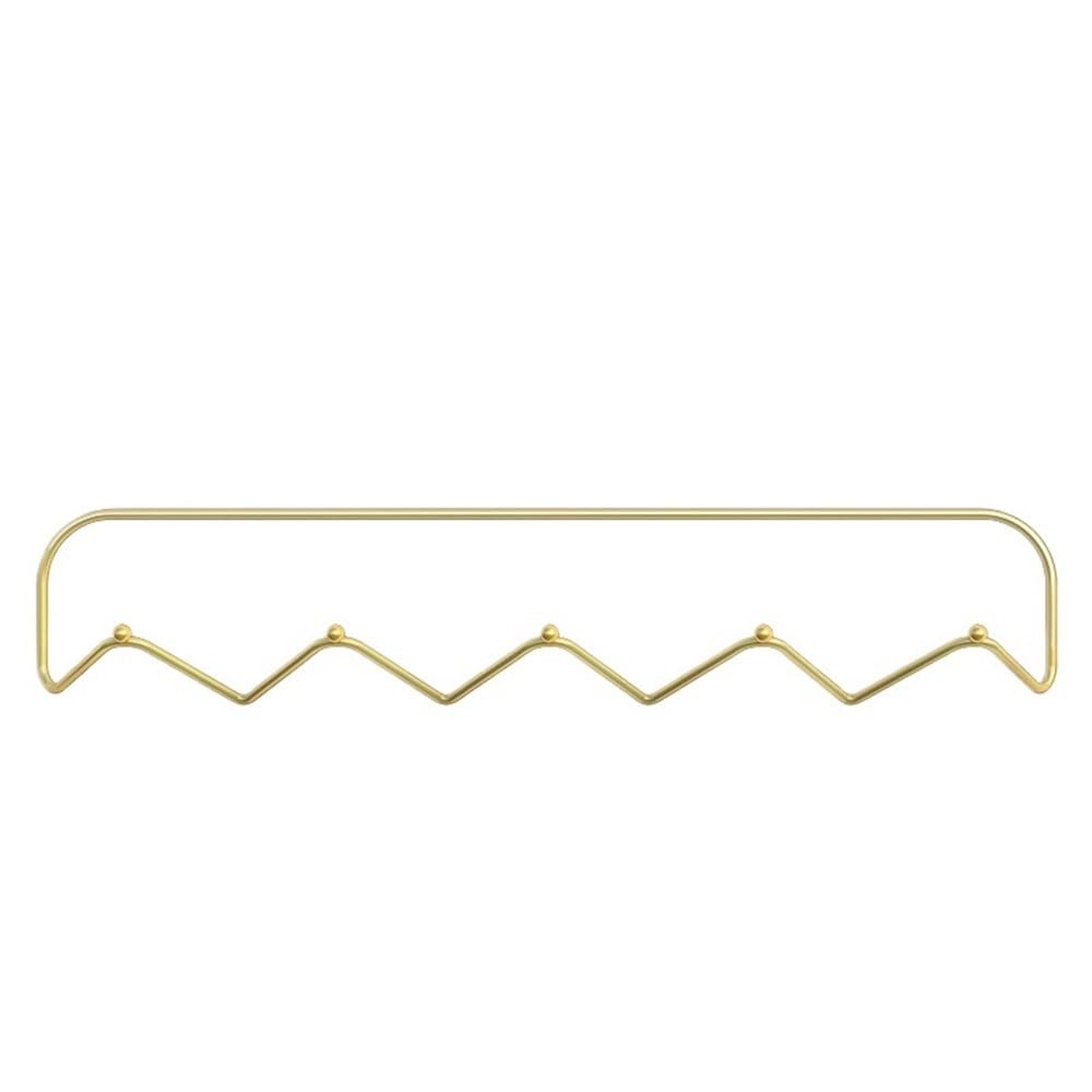 YQINQIN83B Coat Hangers Simple Entryway Wall Mounted Coat Rack with 5 Hooks Creative Metal Hat Clothes for Bedroom(Gold)