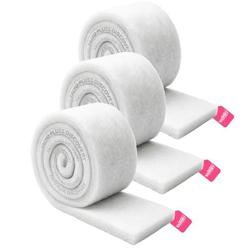 Image of Taiyo Pluss Discovery Biochemical White Filter Sponge Roll - 3 Feet (100 x 13.5 x 3 cm) (3 Pack) | Cut-to-Size Felt Filter Foam Cotton Media for Aquarium | Mechanical & Biological Filtration