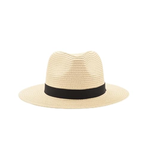 Summer Sun Hats for Men Women Foldable Ribbon Floppy Travel Beach Packable Straw Roll up Hat Wide Brim Cap