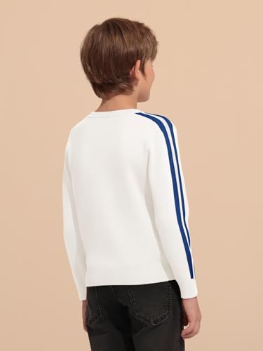 Haloumoning Boys Striped Long Sleeve Sweater Kids Fashion Crewneck Knit Pullover Fall Clothes 5-14Y4