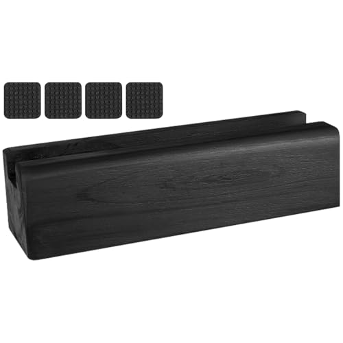 SWOOMEY Socle de Miroir sur Pied en Bois Foncé Antidérapant, Support Décoratif en Bois Massif pour Organiser Cadres et Miroirs en Centre Commercial ou Bureau