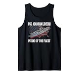 USS Abraham Lincoln Aircraft Carrier Father Grandpa Veterans Sleeveless Tank Top