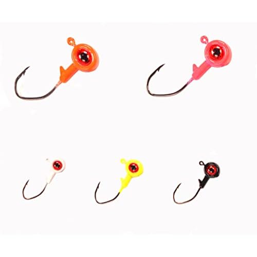 Silverback Tackle Company – 50 PC Crappie Jig Heads - 3 Sizes -1/32 Ounce Jig | 1/16 Ounce | 1/8 Ounce - 6 Big Eye Jig Heads for Crappie Color Options, White