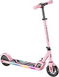 FanttikRide C9 Pro Trottinette Electrique Enfants 6 12 Ans, Lumières Arc en Ciel, Vitesses 8/13/16 km/h, Écran LED, Pliable, Hauteur Réglable, Autonomie 8 km, Seulement 6,4 kg, Rose