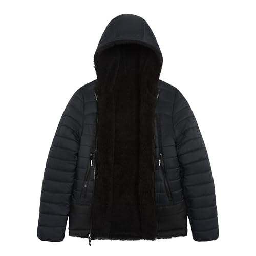 Image of LONDON FOG Boys' Reversible Puffer-to-sherpa Fleece Heavyweight Jacket