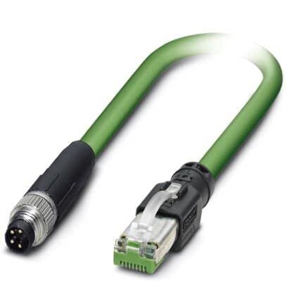 PHOENIX CONTACT 2m Green Ethernet Cable, 4 Pin, Shielded, M8/IP67 Plug, Straight, 100 Mbps, Compatible with Industrial PC - Image 2