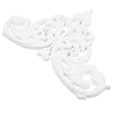 MOBUTOFU Medaglione da Soffitto in Gesso Stile Europeo Bianco, Applique Decorativa Quadrata per Apparecchi di Illuminazione, Adesivo Non Verniciato per Decorazioni Casa e Mobili,