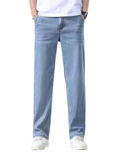 Men's Stylish Stretch Classic Business Straight-Leg Jeans, Casual Denim high Street Style