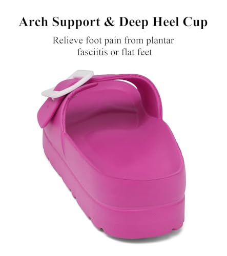 Image of Haifago Women's Platform Sandals with Arch Support, Summer Beach Slides Adjustable Buckle Comfortable Lightweight EVA Slip on Slide