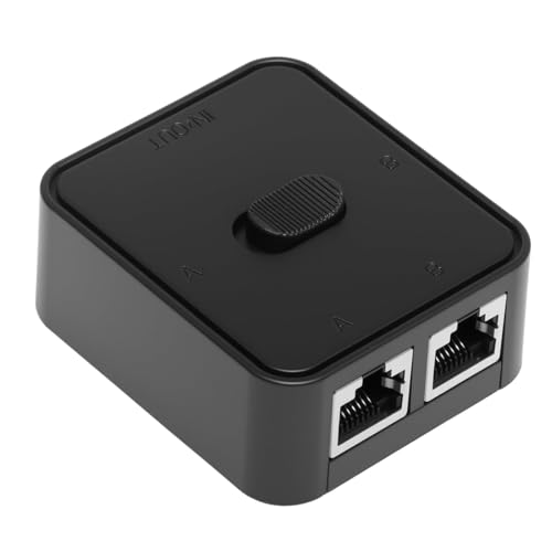 Duplicador Ethernet RJ45 2 Puertos, Switch RJ45 1 a 2 o 2 a 1 sin Alimentación, Ethernet Splitter Alta Velocidad para CAT8/CAT7/Cat6A, Ordenadores, Enrutadores, TV