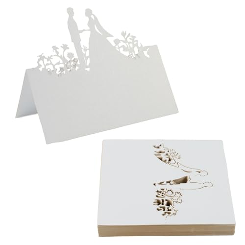 Greyoe Tarjetas de Lugar para Boda - 50 Tarjetas Blancas de Invitados y Decoración para Bodas, Fiestas y Banquetes - Muestra tu Respeto y Belleza en tu Evento
