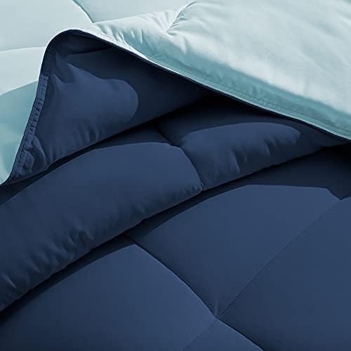Miniatura 5 de Juego de edredón y sábanas de 5 piezas, 100% algodón egipcio de 500 GSM, relleno para todas las estaciones, edredón reversible alternativo (tamaño