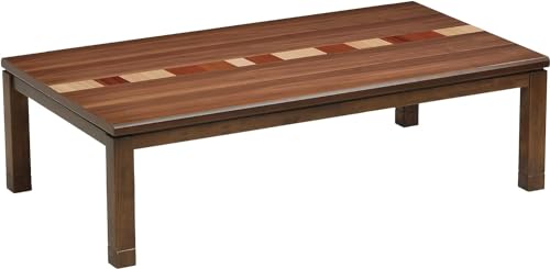 こたつ コタツテーブル 長方形 150×85 継脚 天然木 ウォールナット 突板貼り合わせ 中間スイッチ グラデーション 象嵌 オーランド 協立工芸(オーランド 幅150cm)