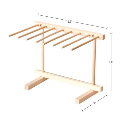Pasta Drying Rack - Collapsible Spaghetti Holder with 8 Bars for Homemade Fresh Pasta - Wood Drying Rack for Spaghetti, Linguine, Fettucine, or Pappardelle - Kitchen Accessories by Classic Cuisine by Classic Cuisine - Image 6