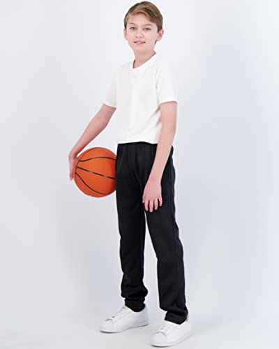 Real Essentials 3 Pack: Boys Active Tricot Sweatpants Track Pant Basketball Athletic Fashion Teen Sweat Pants Soccer Casual Girls Lounge Open Bottom Fleece Tiro Activewear Training -Set 3,L (14-16) #TOP3