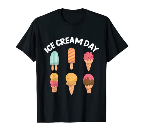 Ice Cream Day Gelato Popsicle Ice Cone Kawaii Sweets Camiseta
