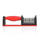 Kitchen Knife Sharpener, 3-Stage Knife Sharpening Tool with Non-slip Base Pat and Comfortable Handle