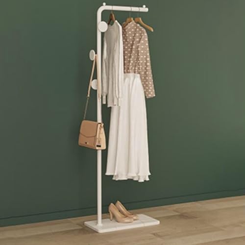 GNYVZXPLQ Rotary Umbrella Drying Rack, Metal Coat Rack With 3 Hooks L-Shaped Marble Base Free-Standing Entryway Corner Hallway Office Bedroom Multicolor 45x25x170cm (18x10x67 Inches)(White+White)