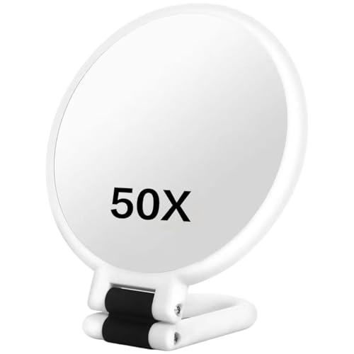 Espejo para maquillaje redondo 50X con soporte ajustable