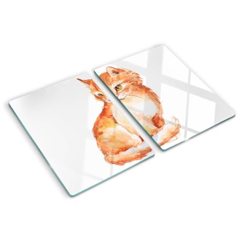Planche à découper en verre résistant à la chaleur design chat