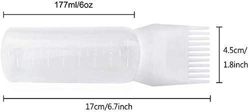 Ezpro Usa Empty Hair Comb Applicator 7Oz For All Purpose Squeeze Bottle, Pressurized Plastic Comb Color Applicator, Refillable, Bpa Free, Hair Treatment, 200Ml, Clear, Pack Of 4 #TOP6
