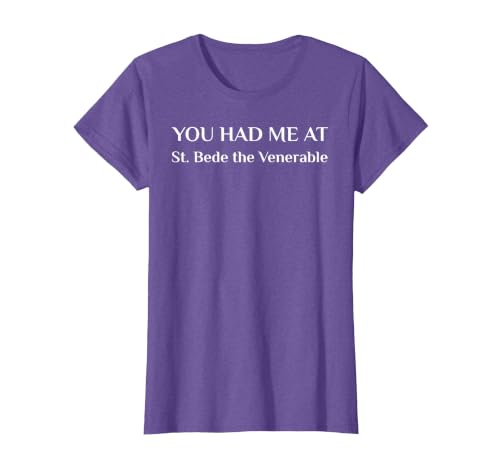 St. Bede The Venerable Christian Confirmation Saint Church T-Shirt, Women, Purple Heather, XX-Large