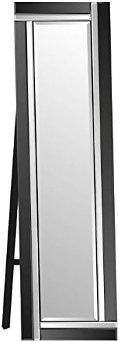 Black And Silver Bevelled Venetian Wall Mirror 3Ft X 2Ft (91cm X 61cm)