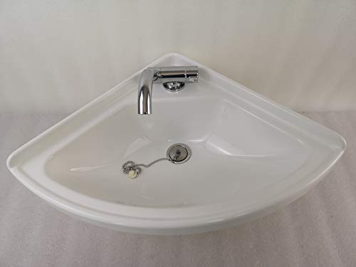 ZY Boat Caravan RV Camper White Acrylic Triangular Sink 380380100mm GR-Y003 (with Faucet)