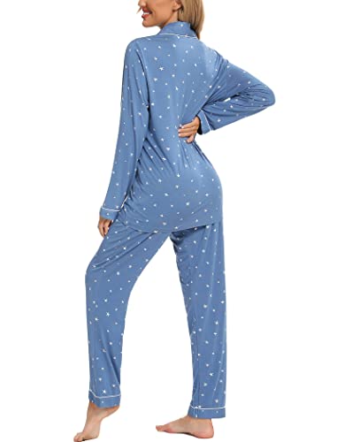 Leikar Button Up Pajama Set For Women Soft Long Sleeve Pjs Shirt And Pajama Pants Lounge Sets S-Xxl #TOP4