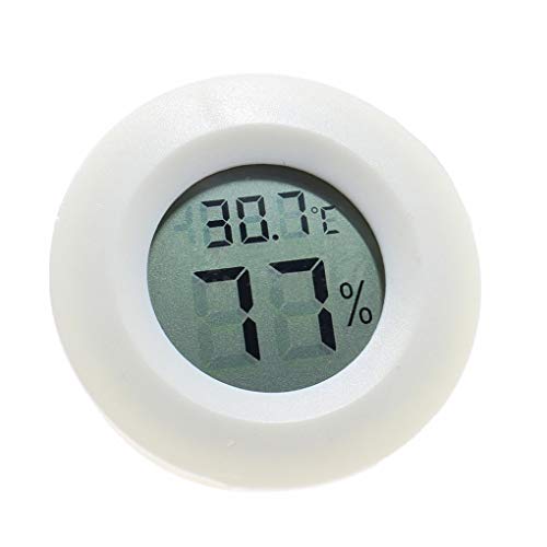 Babysbreath17 Mini pratique Thermomètre ronde numérique d'intérieur hygromètre température hygromètre écran LCD blanc Cover