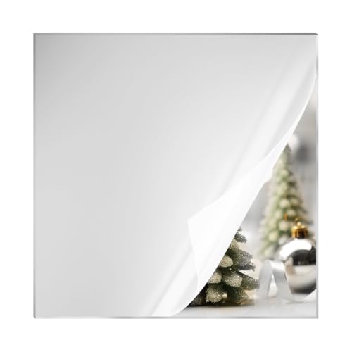 Image of KINLINK 12x12 Plexiglass Sheets 1 /8 inch Thick - 3mm Silver Mirror Cast Acrylic Sheet, Plastic Board Polycarbonate Sheet for DIY Project, Craft, Wall Mirror, Acrylic Sign and Wedding Invitation 1 Pack