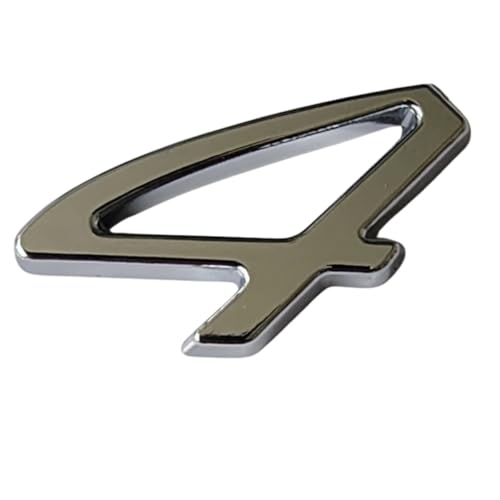 Chrome 4 Number Letter Rear Emblem Badge Insignia for Porsche Carrera 911 (997-991-992), Small Version