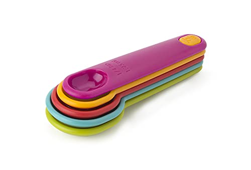 Image of Joie Measuring Spoons, Assorted Colors, Imperial and Metric Measurements, 5-Piece Set