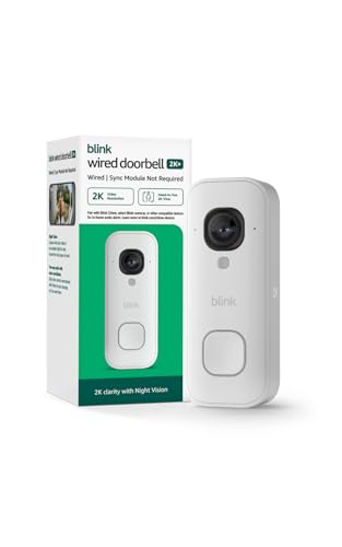 Blink Wired Doorbell 2K+ (newest model) — Head-to-Toe 2K video doorbell, continuous hardwired power, pair with Alexa or Blink Chime — required for in-home alerts (White)