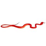 TOYANDONA Rubber Snakes Fake Snake Black Snake Toys for Garden Props to Squirrels Pranks Props (Red)