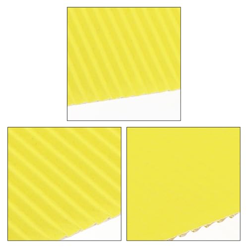 Image of uxcell 10pcs Corrugated Cardboard Paper Sheets,Light Yellow,14 inch x 10inch,for Craft and DIY Projects