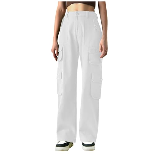 Pantalon noir décontracté chic pour travail et extérieur coupe cargo femme Y2k