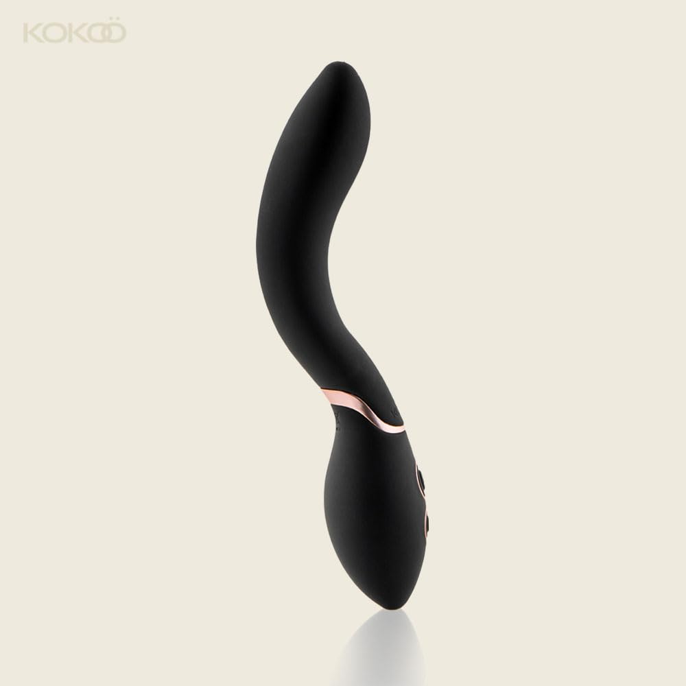 Kokoö Vibratore per punto G e clitoride Giulia | Design curvo | 7 modelli, 3 velocità | Silicone morbido, motore potente e silenzioso | Ricaricabile tramite USB | Resistente all'acqua (Nero)