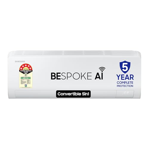 Image of Samsung 1.5 Ton 5 Star AI Inverter Smart Split AC (WiFi, Energy Saving, Voice Control, Powerful Cooling, Copper, Digital Inverter, 4 Way swing, 5 Step Convertible, BESPOKE AI AR50F19D1NHNNA)