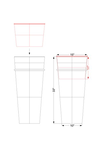 H Potter Tall Planter Outdoor Large Copper Flower Pots Indoor Outside Patio Deck Garden #TOP6