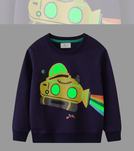Boys Sweatshirts Casual Sweatshirts Cotton Sweatshirts Long Sleeve T-shirts Crew Neck Cartoon Tops for Boys-7223