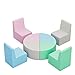 UMOMO MX-01 8 PCS Kids Sofa Set, Daycares Chairs for Toddlers Activities, Colorful Modular Flexible Seating Set for Home Preschool Playroom