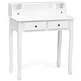 Giantex Writing Desk with 4 Drawers, Removable Floating Organizer 2-Tier Mission Home Computer...