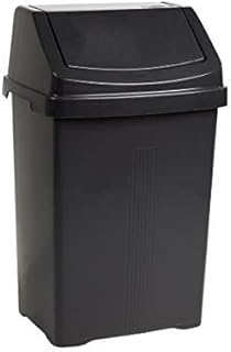funky gadgets Wham High Grade Plastic Swing Bin Midnight Black Color Waste Recycle Recycling Containers Flip Top Lid Dustbin (50Ltr Swing Bin)